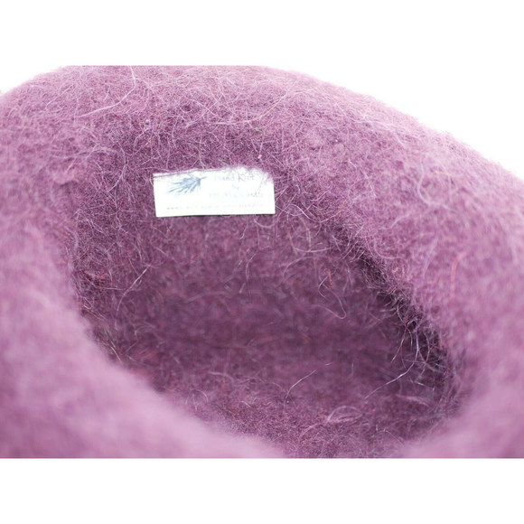 HEIRLOOMS Scandinavian Weave and Knit Purple Wool Hobo Hat - Picture 5 of 7